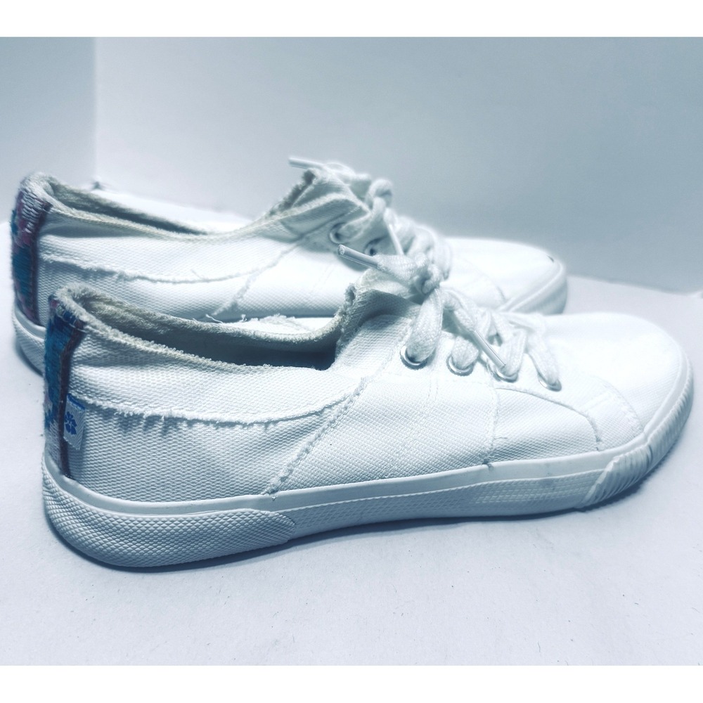 Tommy Bahama White Canvas Lace Up Sneakers Womens 7 Coastal‎ Beachy 146544